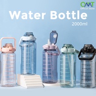 2L Large Sport Water Bottle with Straw Outdoor Portable Sport Fitness Gym 2 Litre Bottle Sports