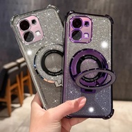 For TECNO SPARK GO3 GO2 GO1S SparkSlim 2026 Cellphone Case Bling Glitter Soft Casing with 3D Ring St