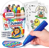Jumbo Crayons For Toddlers 1-3 - 16pc Toddler Crayons For Kids Ages 4-8 1-3 2-4 - Easter Basket Stuf