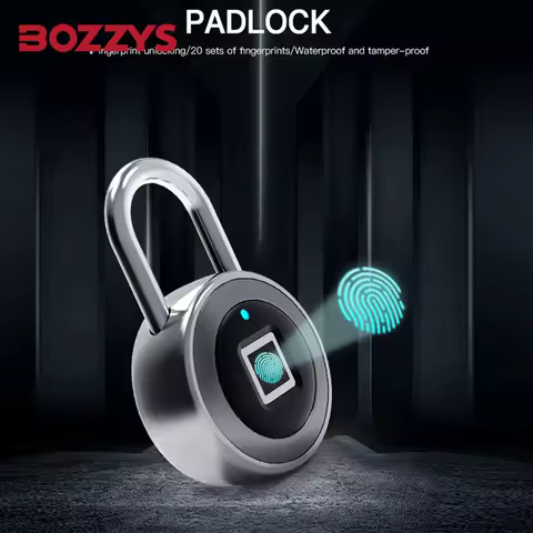 Smart Lock Fingerprint Padlock IP68 Waterproof 0.5s Unlock 20 Fingerprints USB Rechargeable for Lugg