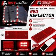 HARGA FOR 4 BIJI SAFETY REFLECTOR RED 2" X 6" FOR LORRY TRUCK BUS TRAILER BOX VAN