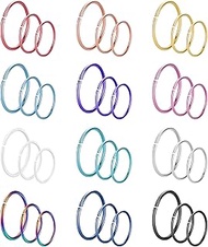 18G 20G 22G Stainless Steel Nose Rings Hoops for Women Men Nose Hoops Cartilage Helix Earring Hoops 