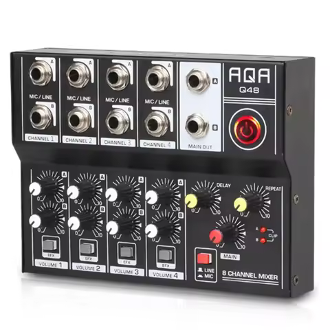 Audio Mixer Professional 8 Channel Console Dj Digital Center Mobile Interface Portable Sound Frequen