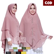 Kerudung Instan Wanita Dewasa Khimar Aisyahbana Swarosky Syari 2 Layer Ceruty Babydoll Mewah