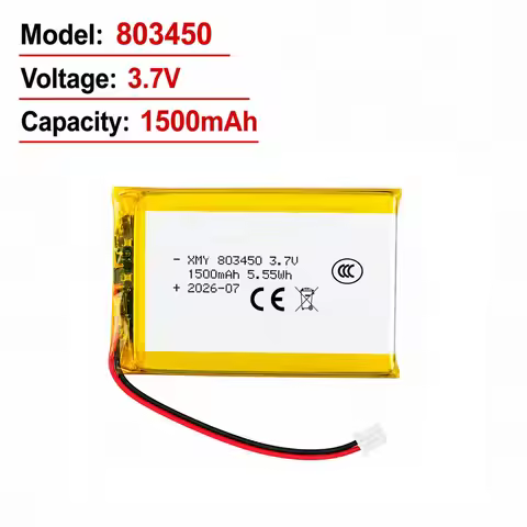 3.7V 1500mAh 803450 LiPo Rechargeable Battery for Camera GPS MP5 Bluetooth Headset Intercom PH2.0 Pl