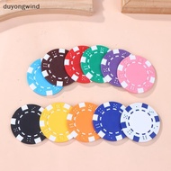 (duyongwind) 10 Pcs ABS Plastic Poker Chips Casino Texas Hold'em Poker Metal Coins 11.5g Chips Poker