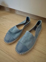 Tory Burch flats shoes loafer espadrille sneakers 平底藍色猄皮帆布草鞋草編鞋
