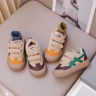 Simple All-match Baby Girls Boys Leather Sneakers Comfortable Hook&loop Kids Casual Sport Shoes Soft