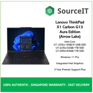 Lenovo ThinkPad X1 Carbon Gen 13 Aura Edition (Arrow Lake) | 14" Laptop | 3 Years Premier Support Pl