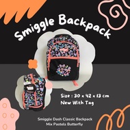 School Bag/SMIGGLE DASH CLASSIC BACKPACK MIX PASTELS BUTTERFLY