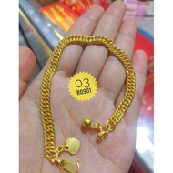 24K CRYSTAL PLATED GOLD CHAIN BRACELET & 24K GOLD PLATED