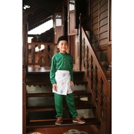 Baju Melayu Modern Emerald Green (Kids)- BAJU MELAYU KANAK2 BAJU RAYA SAMPING RAYA SAMPIN RAYA KURTA