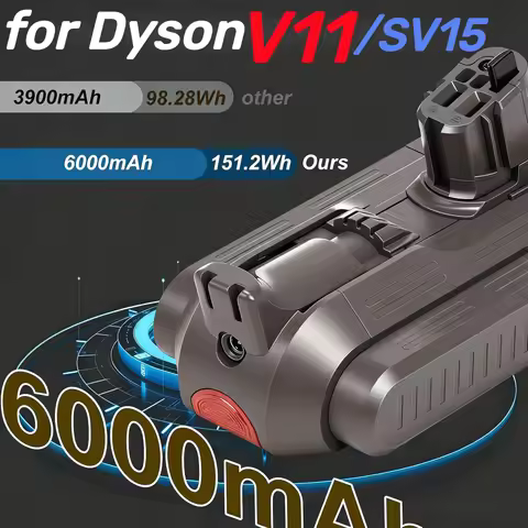 25.2V 6000mAh Battery Click-in Design for Dyson V11 V15 Absolute Animal Fluffy SV15 SV16 SV17 SV22 S