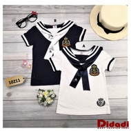 10211 Taiwan Imported Girl T-shirt Navy Style Kid Plain T-shirt