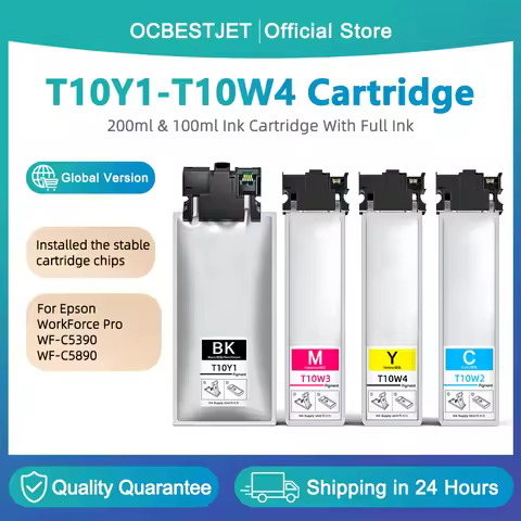 T10Y T10W T10Y1 T10W2 T10W3 T10W4 Replacement Ink Pack For Epson WorkForce Pro WF-C5390 WF-C5890 Pri