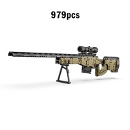 Cada 979Pcs City Technical Police Weapon Sniper Building Blocks WW2 For Assault Rifle Bricks Toys fo