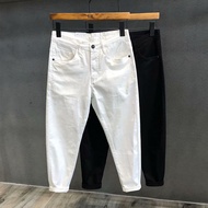 Seluar Jeans Lelaki White Jeans Men Straight Cut Jeans Slim Fit Black Jeans Men S Elasticity Casual 