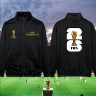 M-3XL Soccer Jacket for Fans Logo Football 2026 (USA Canada and Mexico) – Long Sleeve Cardigan Shirt