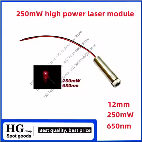 250mW high power laser module 650nm adjustable focal length 12mm red laser