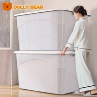 Plastic bin with lid and wheels Storage bin 61L/95L/132L/195L Dustproof Clothes Bin Gray Blue Pink S