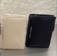 新加坡限定全新正貨 | CHARLES&KEITH Trin 子母釦斜線簡約純色多卡位零錢短款銀包 Charles & Keith Trin Stitch-Trim Folded Wallet Han