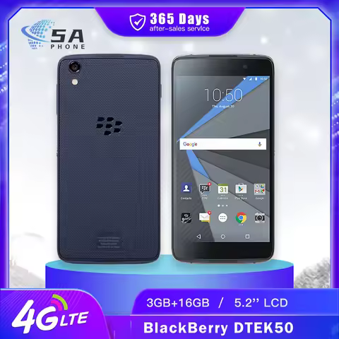 Original BlackBerry DTEK50 4G Mobile Phone 3GB RAM 16GB ROM 5.2'' IPS LCD 13MP+8MP Snapdragon 617 Oc