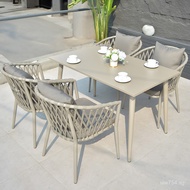 Sunshade Outdoor Casual Rattan Chair Dining Outdoor Balcony Garden Courtyard Waterproof Combination 