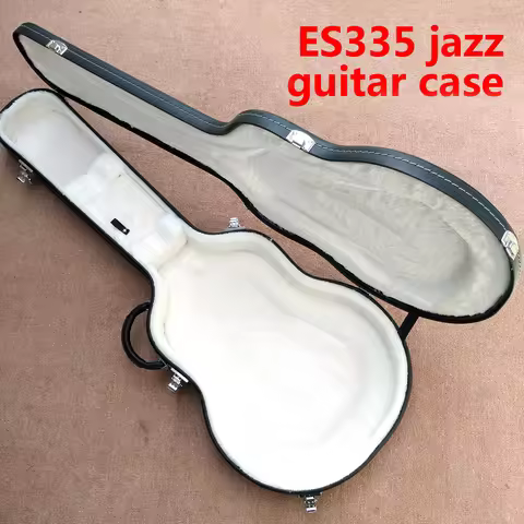 High Quality Guitar Case for Gibson ES335 Electric Guitar Case, Black Hard Case with Black/white Lin
