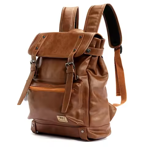 Three box Brand Leather Men Backpack Women Korean Backpack Male Travel Casual Daypacks For Teenagers