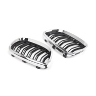Front Kidney Grill Dual Slat Grille Racing Grill for 3 Series E92 E93 Coupe 2006-2010 Gloss Black+Ch