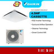 Daikin Air Conditioner (4.0HP-4.5HP) R32 Non-Inverter ECO + REVO kaset siling PREMIUM FCFV100A / FCFV125A