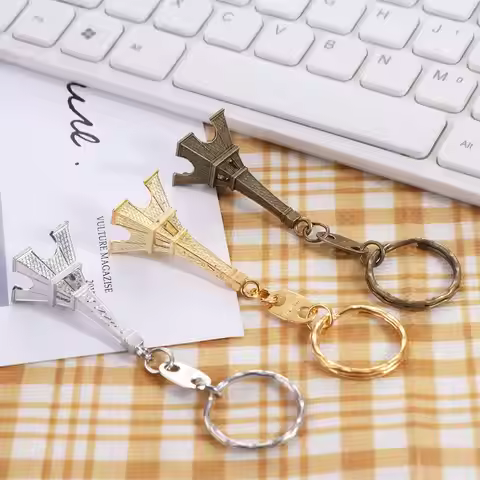 Simple Vintage France Tower Keychain Alloy Fashion Eiffel Tower Bag Pendant Decoration Trending Pari