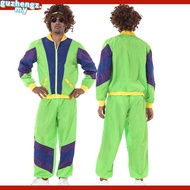 Retro Hippie Costumes Male Carnival Halloween Party 70s 80s Rock Hip-Hop Disco Clothing Suit Cosplay