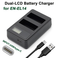 EN-EL14 camera battery dual charger suitable for Nikon D3100, D3200, D3300, D5600 DF MVP camera