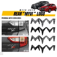 MTTO Perodua Myvi 2018-2023 Exterior Car Rear MYVI Logo Emblem Cover Accessories