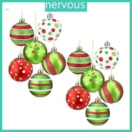 NERV Elegant Tree Sphere Decoration Christmas Festival Baubles Green Plastic Ornament for Seasonal D