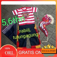 Very cheap boys' and girls' t-shirt suits, horse dance suits, reog t-shirts, ages 5 6 years - barong