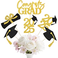 16 Keping Hiasan Pengijazahan Kelas 2025, Hiasan Tengah Pengijazahan Dua Belah Hitam & Emas, Hiasan 