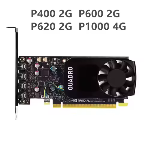 Original For NVIDIA Quadro P400 P600 P620 2GB P1000 4G GDDR5 PCI Express 3.0 x16 Mini DP Professiona