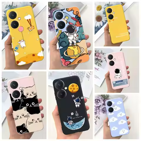 For vivo Y27 4G 6.64" Case Cute Cat Soft Silicone Shockproof Cover For VIVO Y 27 4G V2249 VIVO Y27S 