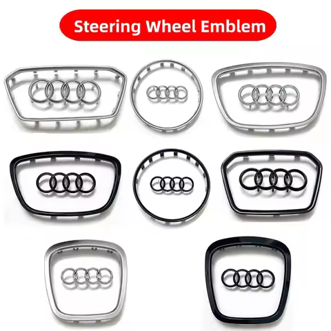 Car Steering Wheel Sticker for Audi A6L A3 A4 A5 A6 A7 A8 Q3 Q5 Q7 Q8 TT S5 S7 S8 RS7 RS6 Emblem Rep