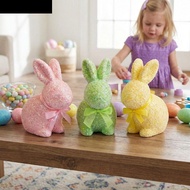 AUBREY1 Easter Bunny Ornament, Simulation Bunny Handmade Rabbit Easter Figurine, Vintage Novelty Cut