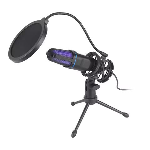 USB Microphone RGB Microfone Condensador Wire Gaming Mic for Podcast Recording Studio Streaming Lapt