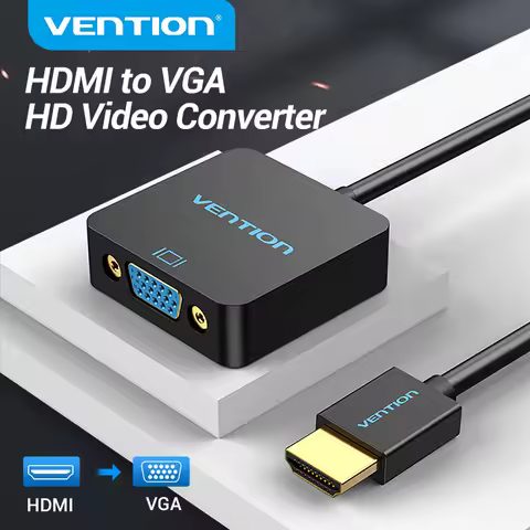 Vention HDMI to VGA Converter with Audio Power Male to Female HDMI to VGA Adapter for PS4 Laptop TV 