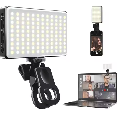 LED Selfie Light 120 LED 3000Mah Rechargeable Phone Light Clip 3 Light Modes Ring Light for Phone iP
