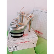 Silver catwalk high heels 16cm