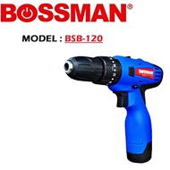 BOSSMAN 12V Cordless Impact Drill Driver Set BSB120 BSB 120 BSB-120 Drill Tebuk Dinding