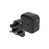 ENERGEA TRAVELITE GAN66, 2C1A PD/PPS/QC3.0 WALL CHARGER,66W (US+UK) - BLACK