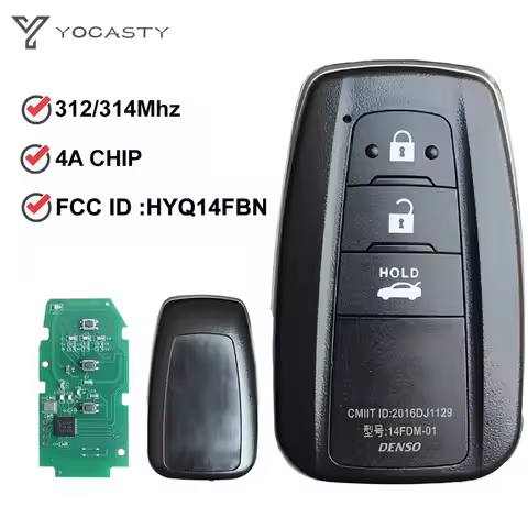 YOCASTY 312/314 MHZ 4A Chip Smart Remote Car Key Fob For Toyota Corolla Cross 2018 2019 2020 2021 Fo