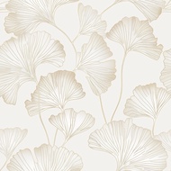 1 Roll Light Yellow Ginkgo Leaf Pattern Self-Adhesive Wallpaper, Peel And Stick, Waterproof Wallpape